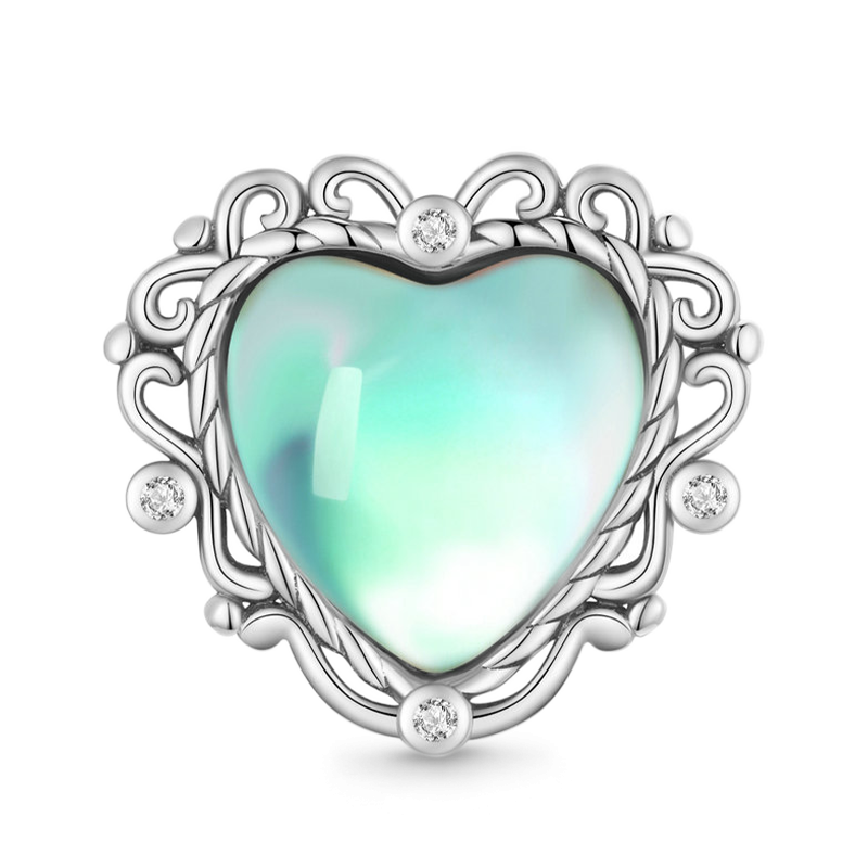 Retro Pattern Heart Charm