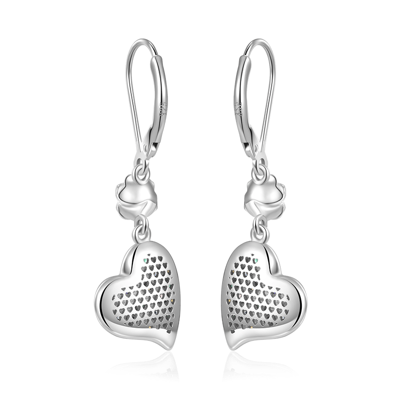 Flower Heart Dangle Earrings