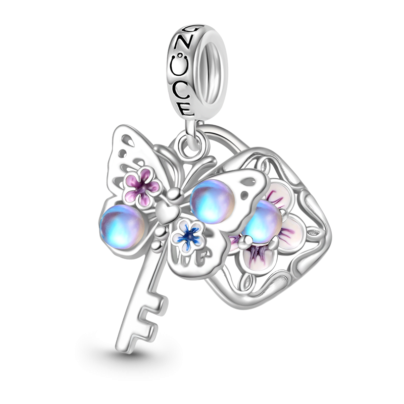 Butterfly Key Lock Pendant