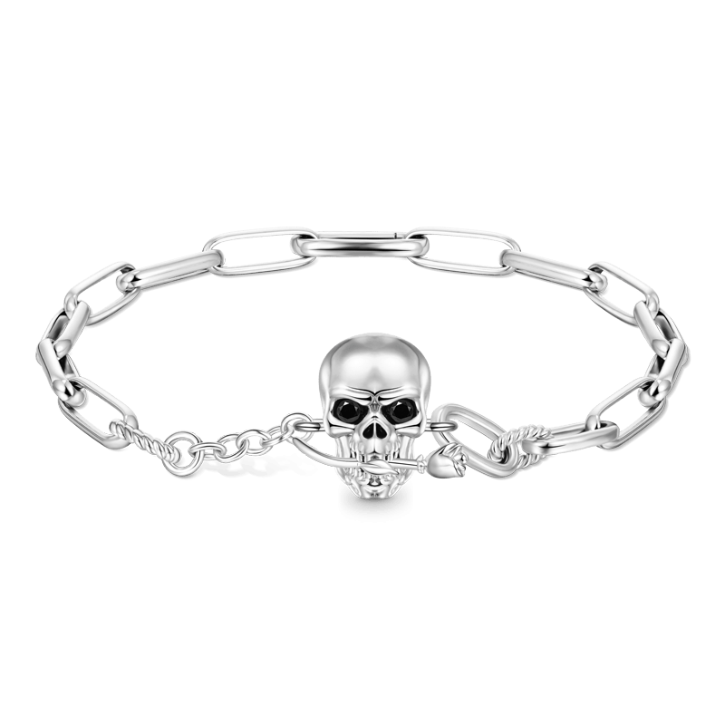 Skull Link Chain Bracelet