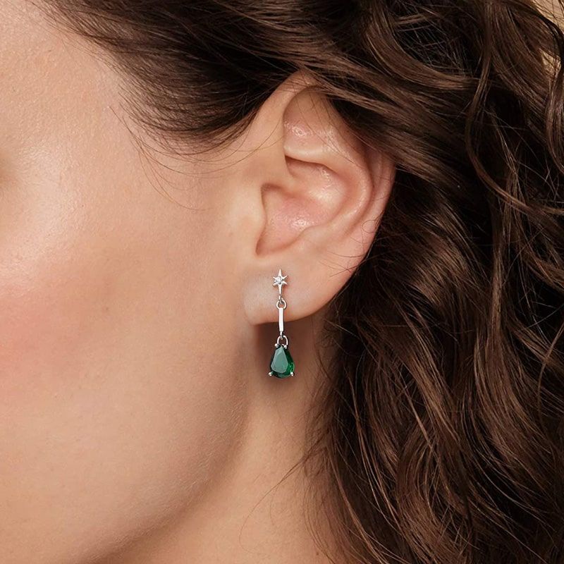 Star Teardrop Dangle Earrings