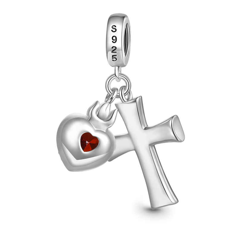 Be still Cross & Heart Pendant