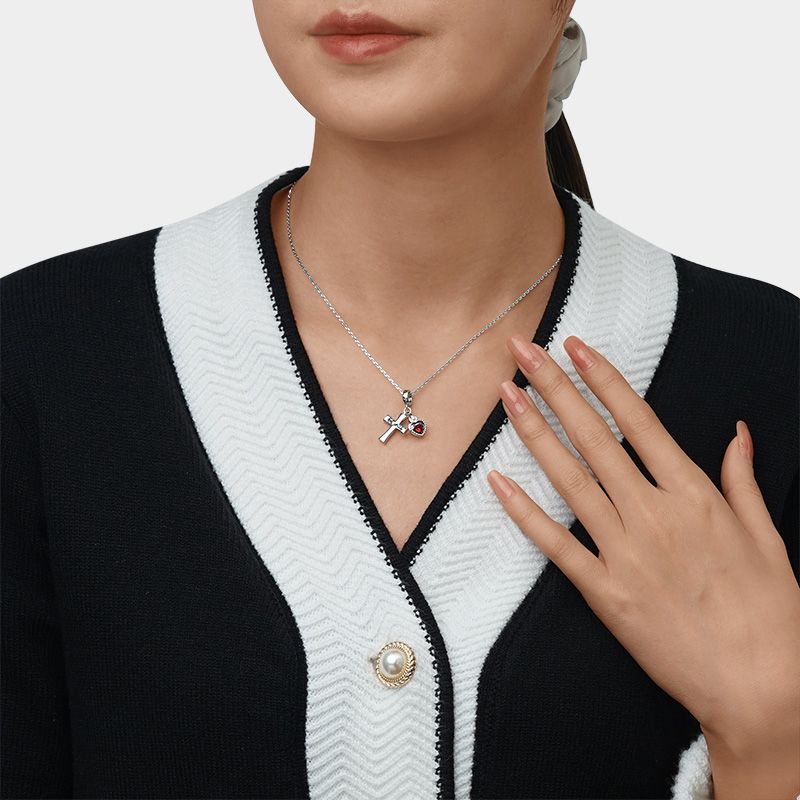 Be still Cross & Heart Pendant