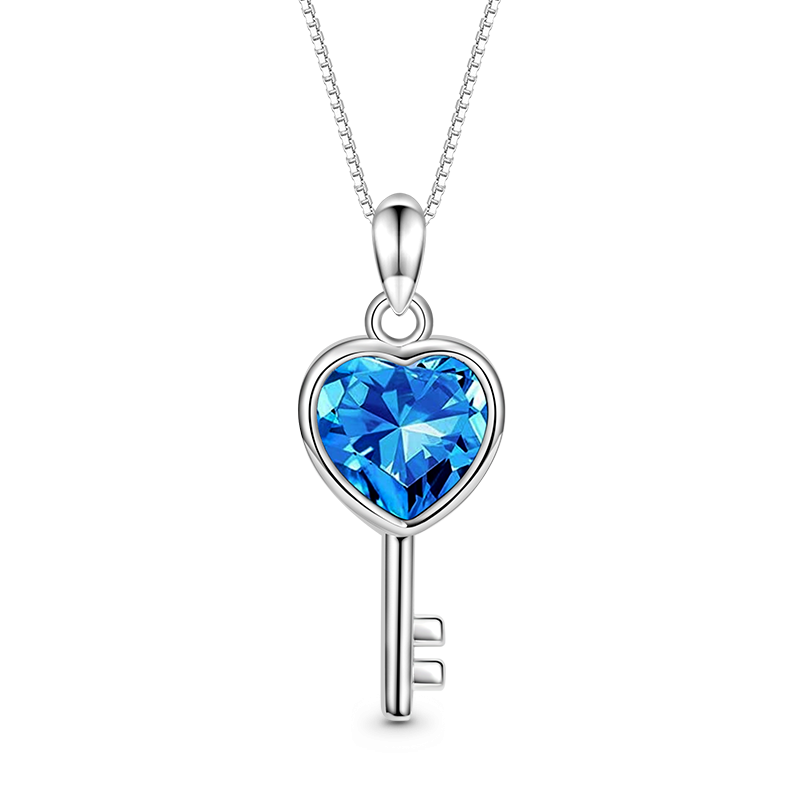 Blue Love Key Necklace