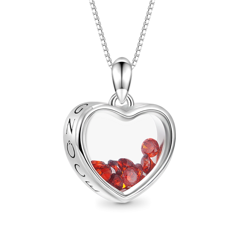 Heart-shaped Birthstone Necklace