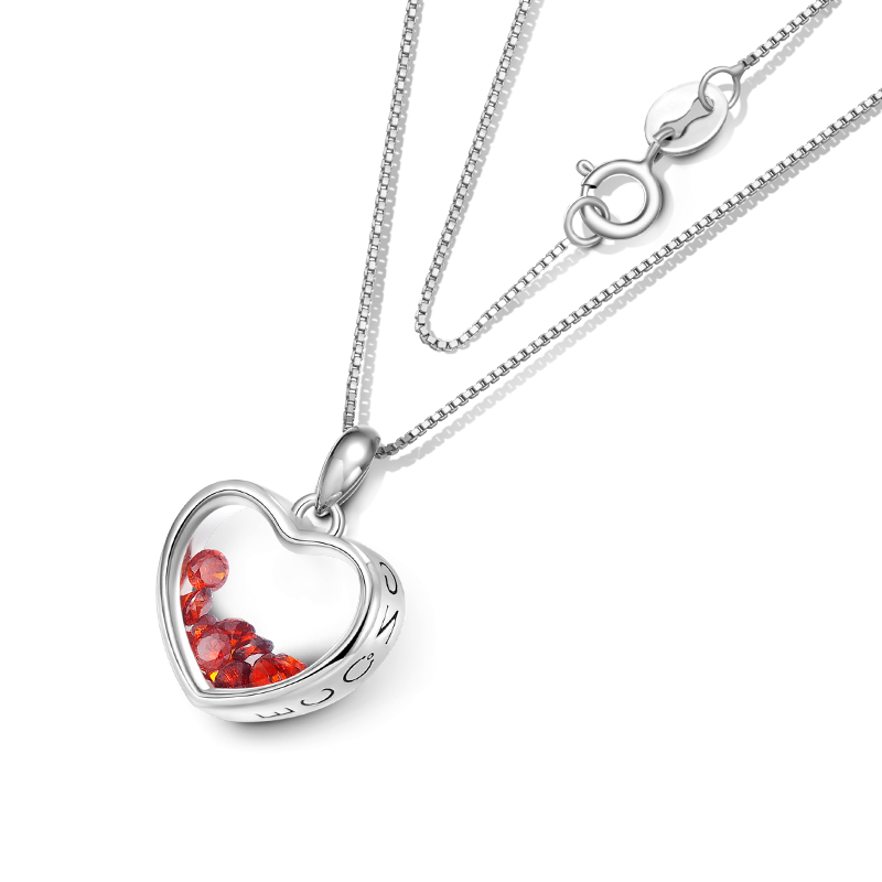 Heart-shaped Birthstone Necklace