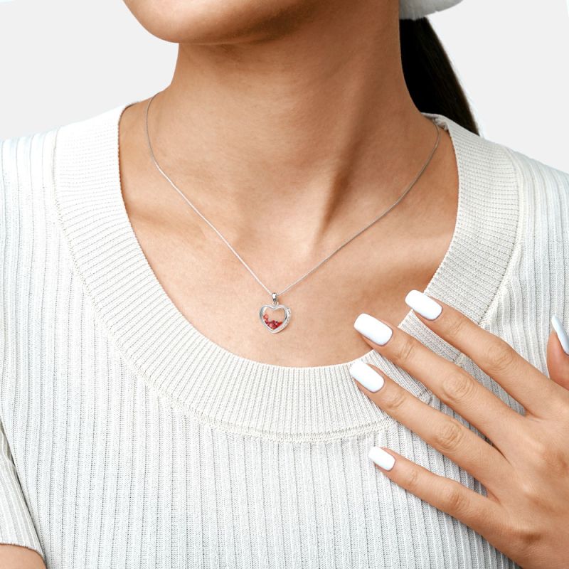 Heart-shaped Birthstone Necklace