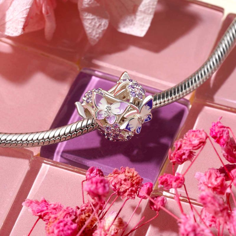 Butterfly Heart Charm