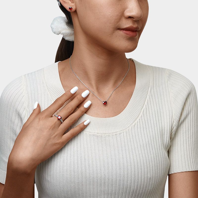 Birthstone Heart Necklace