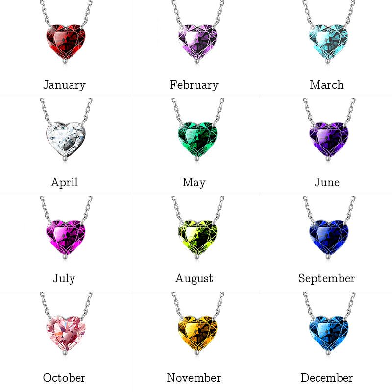 Birthstone Heart Necklace