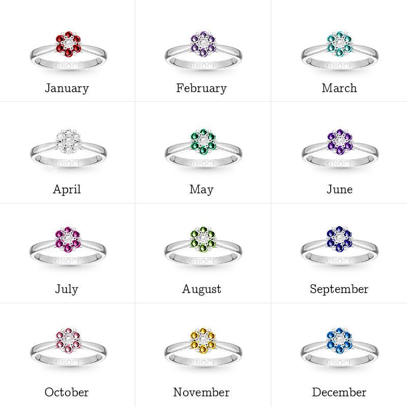 Birthstone Flower Ring