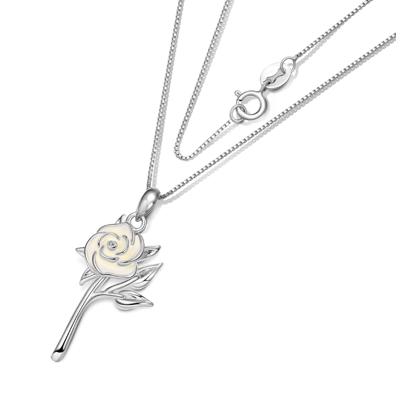 White Rose Necklace