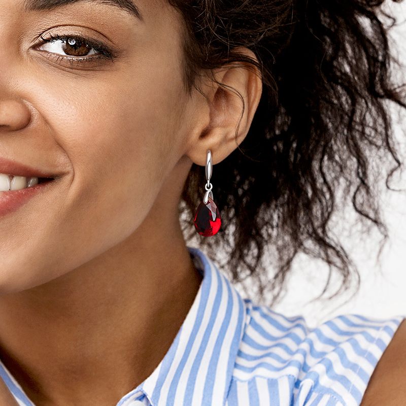 Pear-shape Birthstone Dangle Earrings