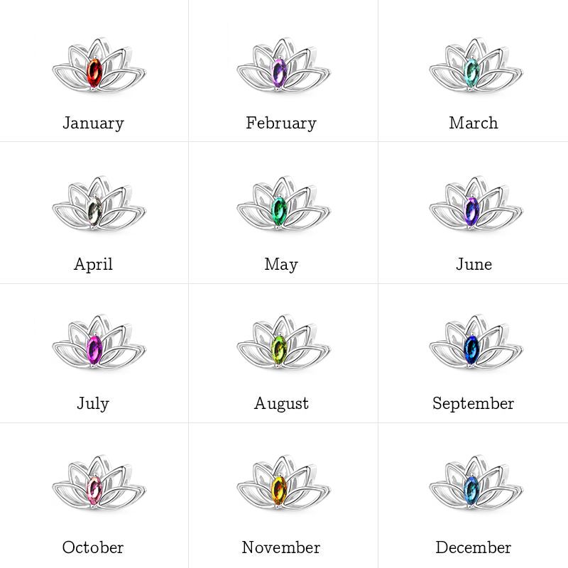 Lotus Birthstone Charm