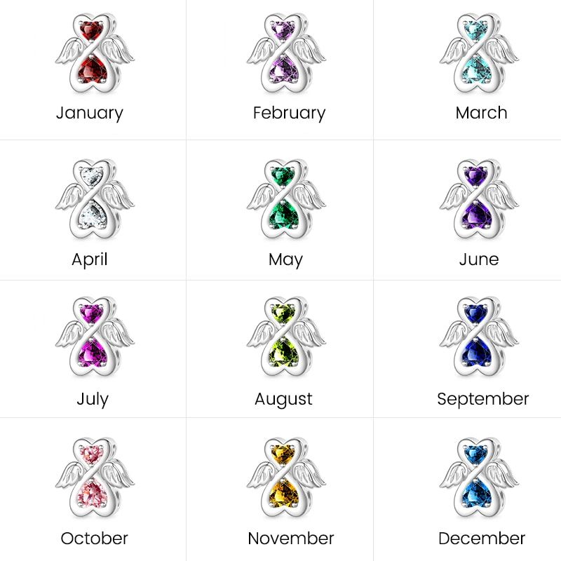 Birthstone Angel Charm