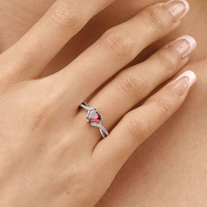 Heart Birthstone Ring