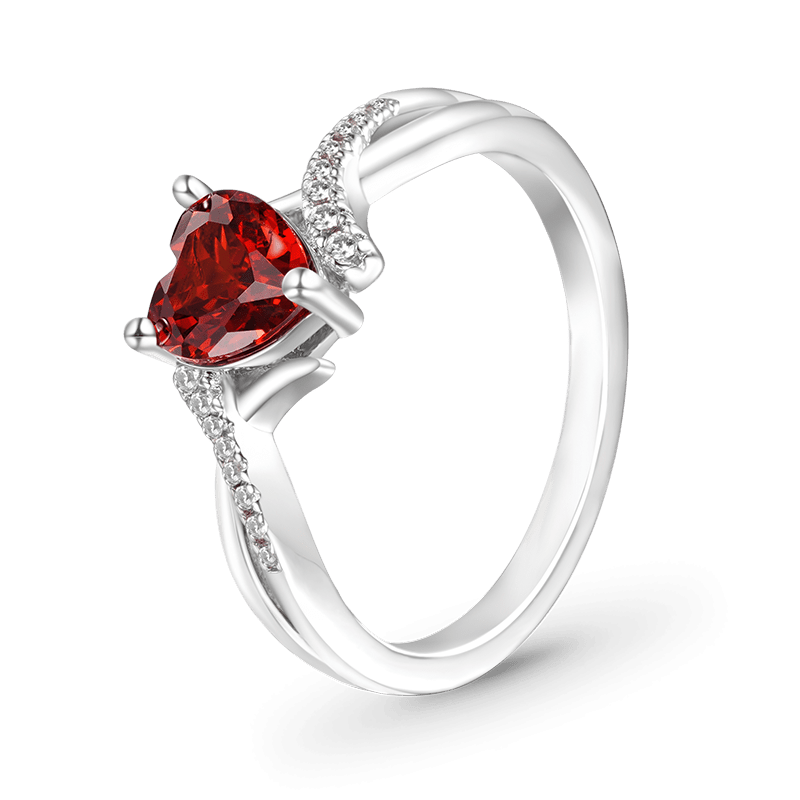 Heart Birthstone Ring
