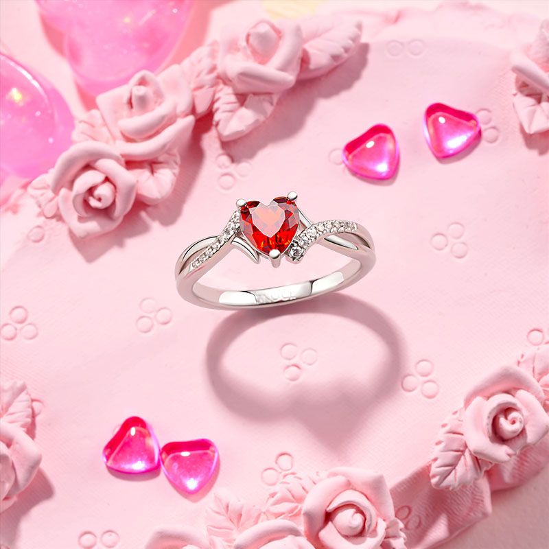 Heart Birthstone Ring