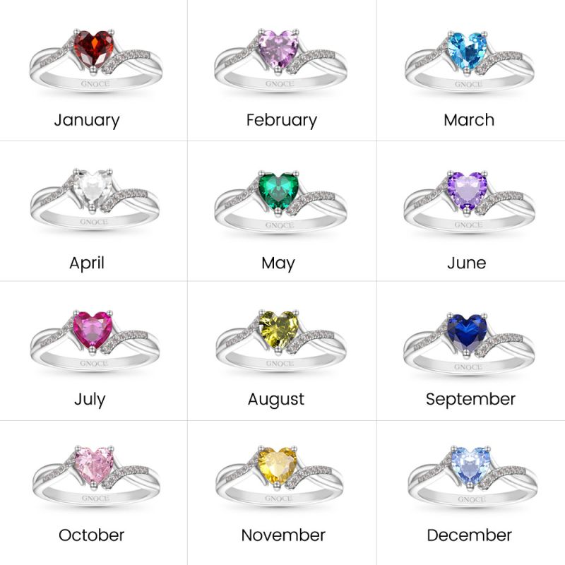 Heart Birthstone Ring