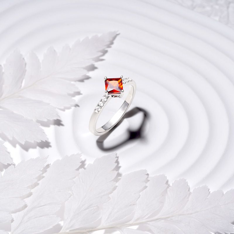 Square-Cut Birthstone Ring