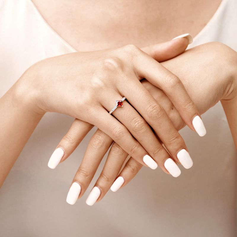 Square-Cut Birthstone Ring