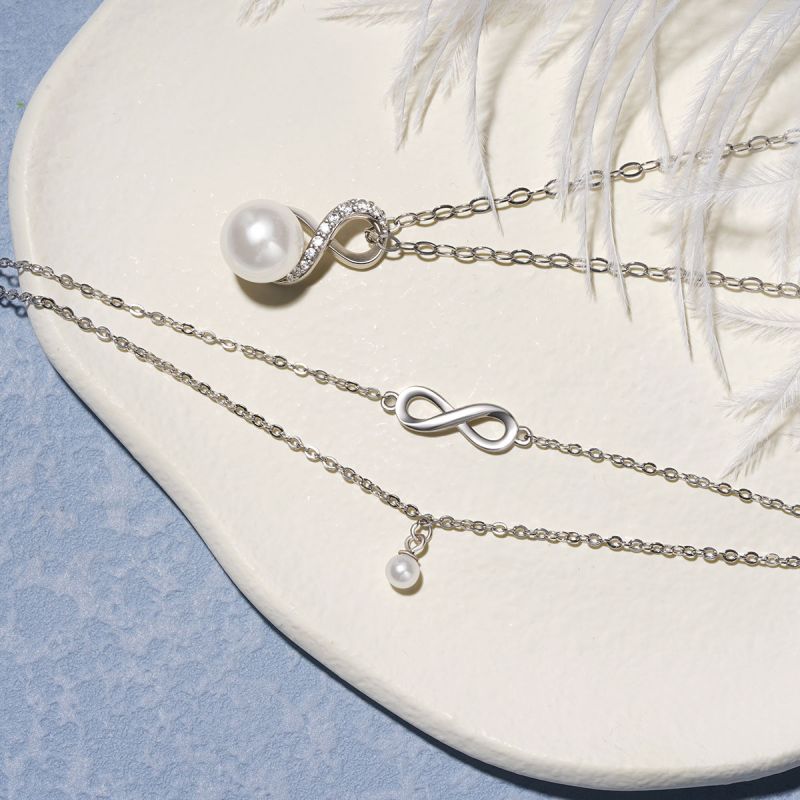 Infinity Love Pearl Necklace
