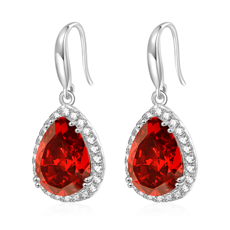 Pear-shape Birthstone Dangle Earrings