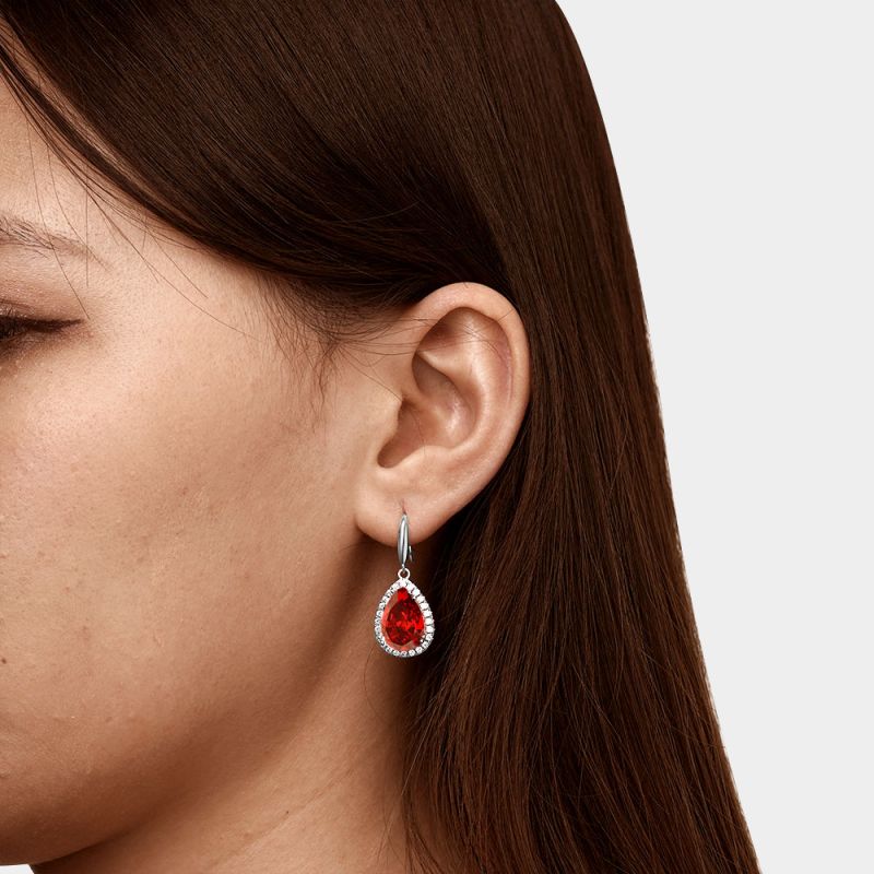 Pear-shape Birthstone Dangle Earrings