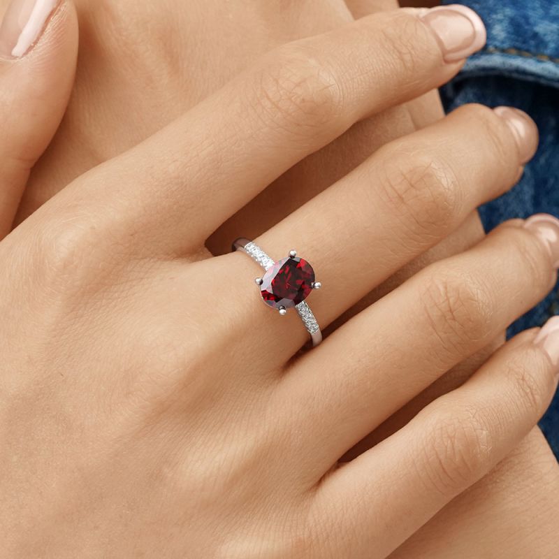 Oval-Cut Birthstone Ring