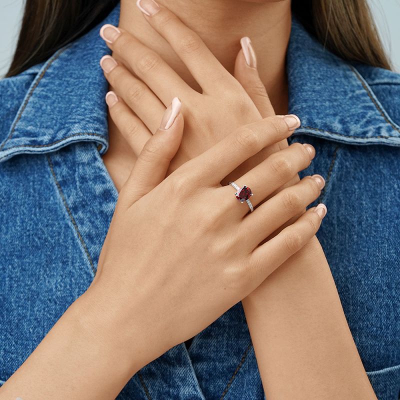Oval-Cut Birthstone Ring