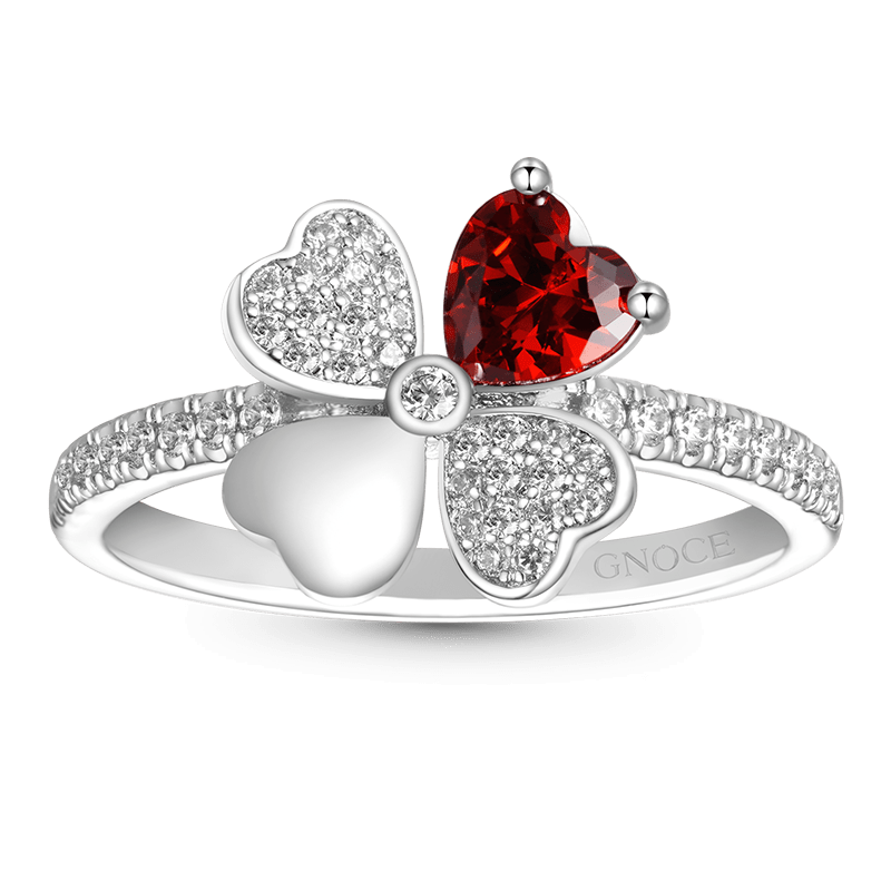 Four Leaf Clover Birthstone Ring
