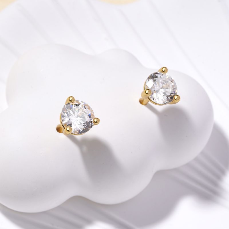 Sparkling Stone Stud Earrings