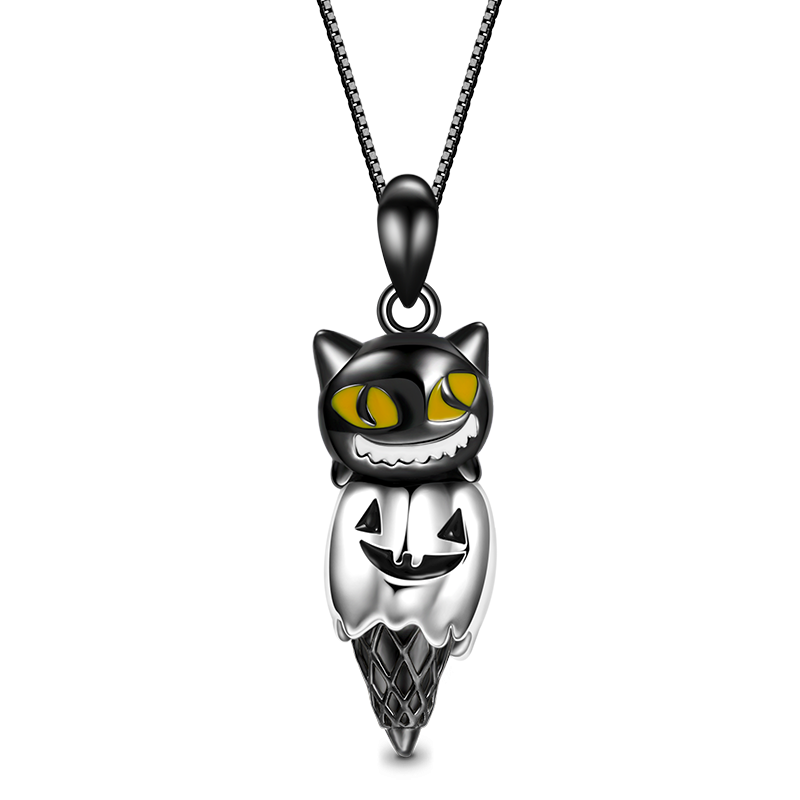 Cat & Pumpkin Cone Necklace