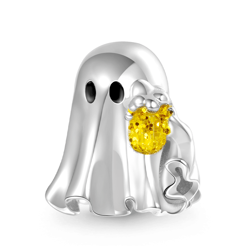 Ghost Drinking Beer Charm