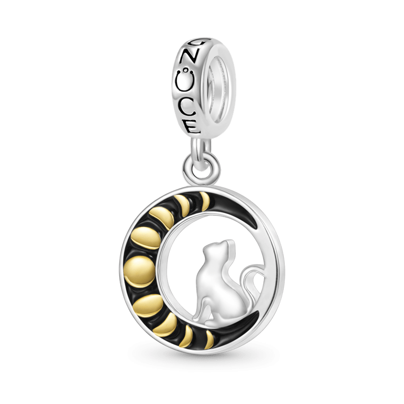 Moon Phase Cat Pendant