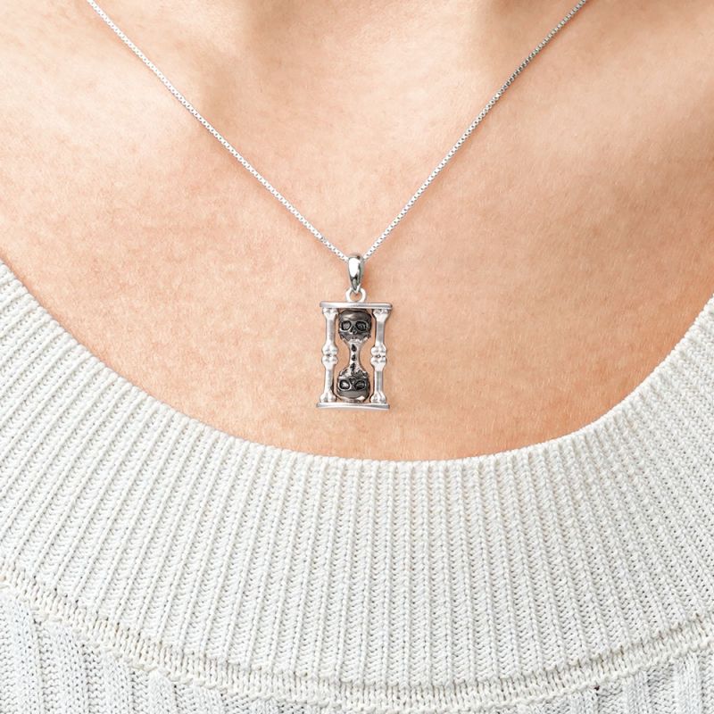 Skull Hourglass Necklace