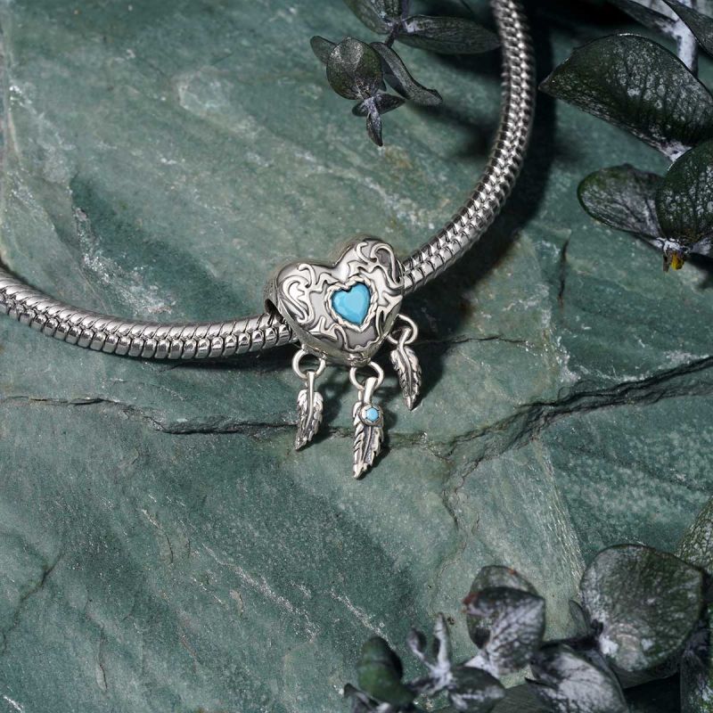 Dream Catcher Heart Charm