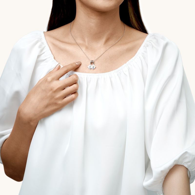 Engravable Couple Puzzle Pendant