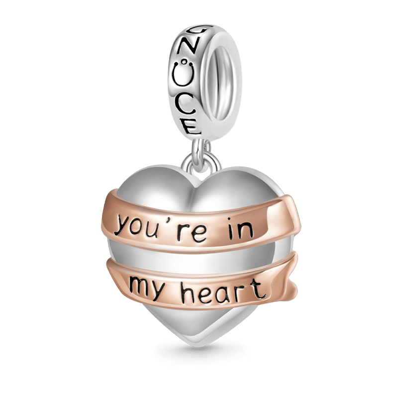 Engravable Heart Ribbon Pendant