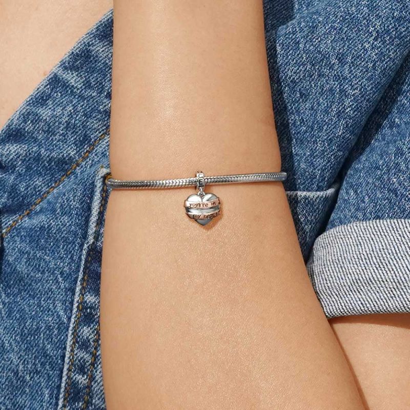 Engravable Heart Ribbon Pendant