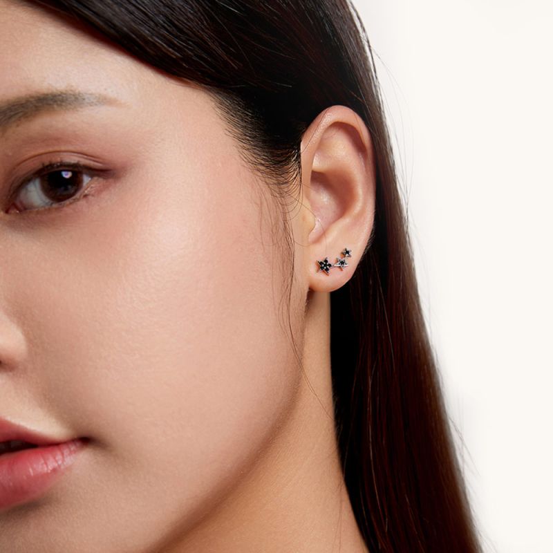 Black Star Stud Earrings