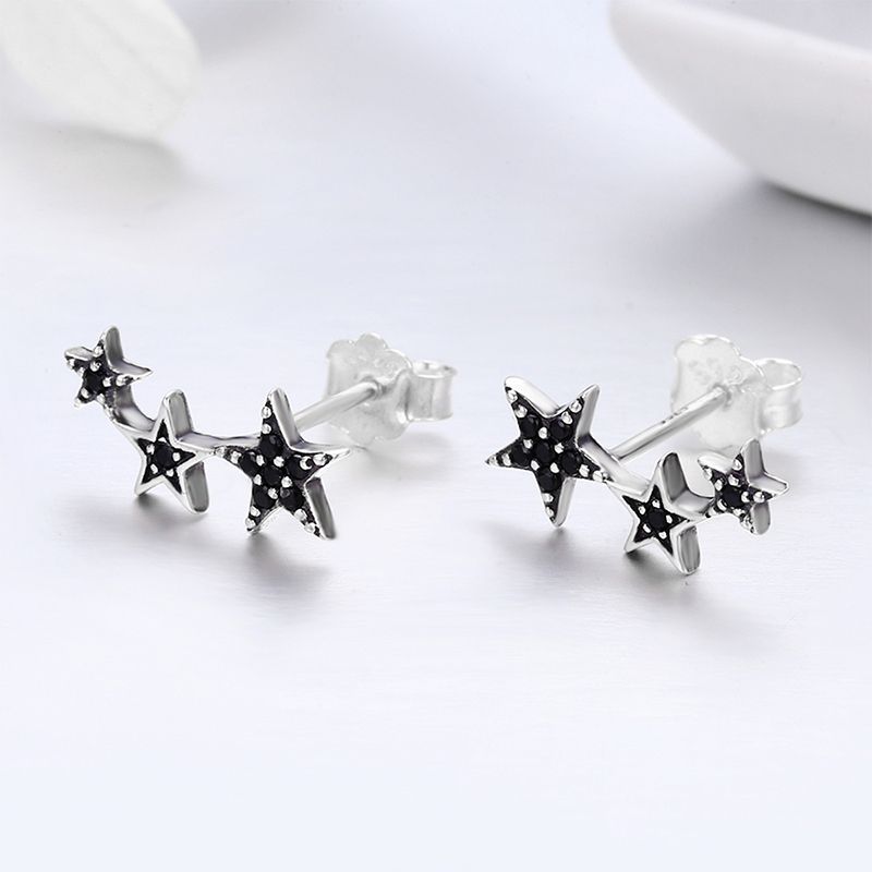 Black Star Stud Earrings
