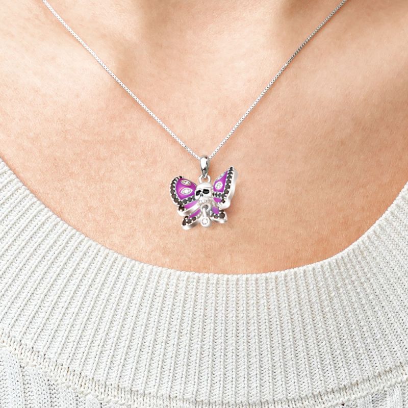 Butterfly Skull Necklace