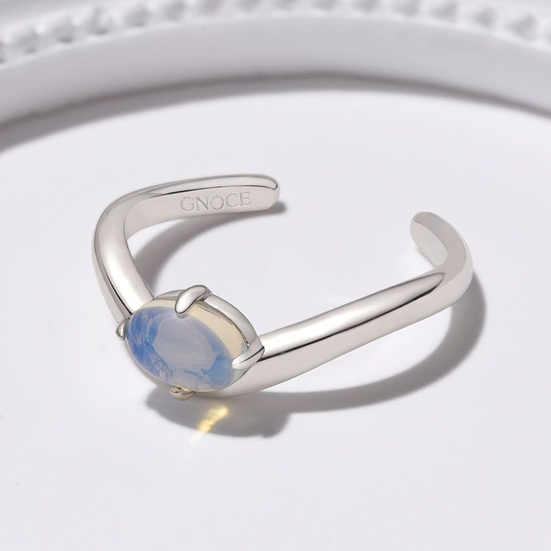 Oval-Shaped Moonstone Ring