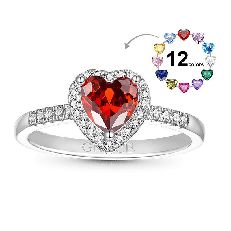 Heart Birthstone Ring