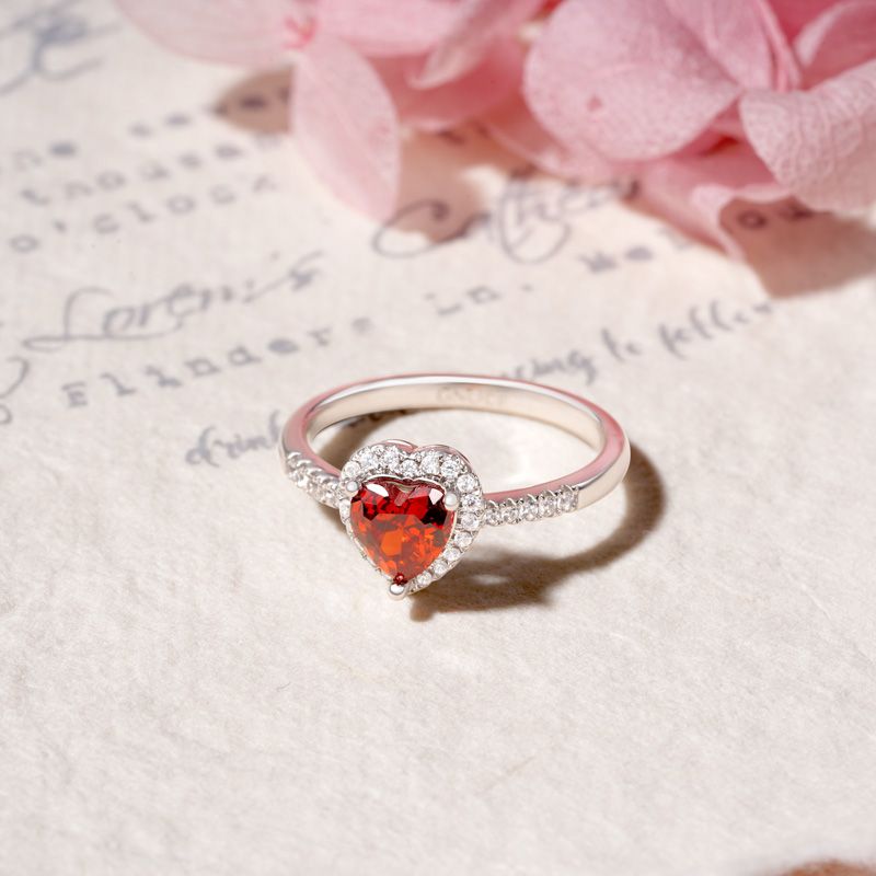 Heart Birthstone Ring