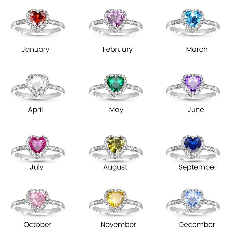 Heart Birthstone Ring