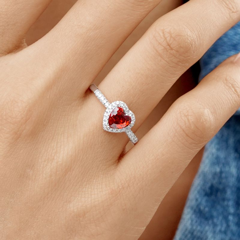 Heart Birthstone Ring
