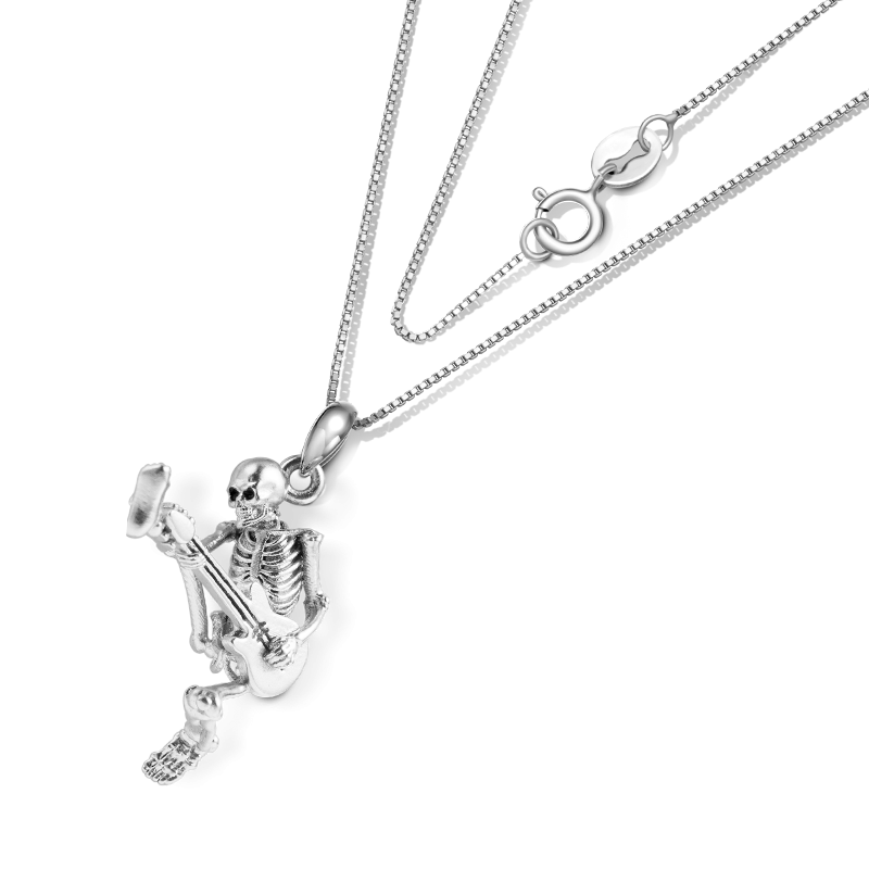 Guitar Rock Skull Necklace