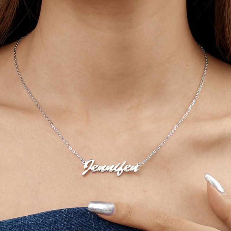 Personalized Name Silver Necklace